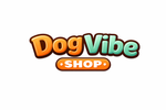 DogVibe Shop logo with colorful text on a white background